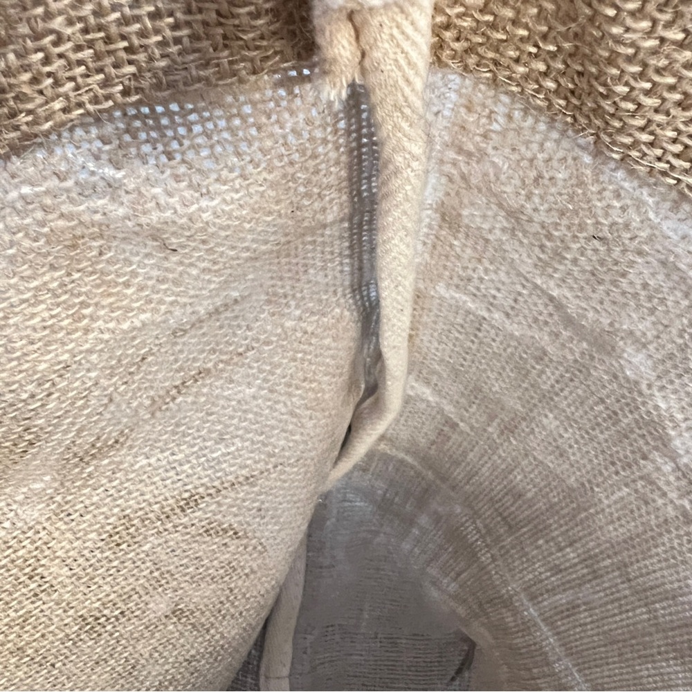 Tote Golden Pineapple Burlap Bag Large lined beach and city coastal summer - Picture 9 of 13